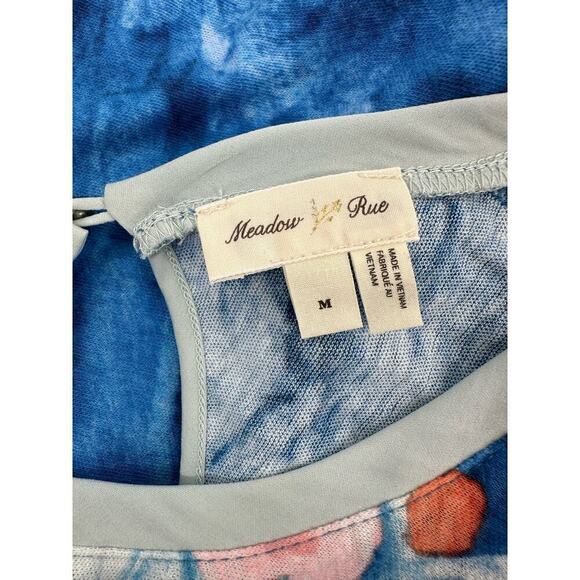 Anthropologie Meadow Rue Linen Fields Swing Top Size M blue - Picture 9 of 10